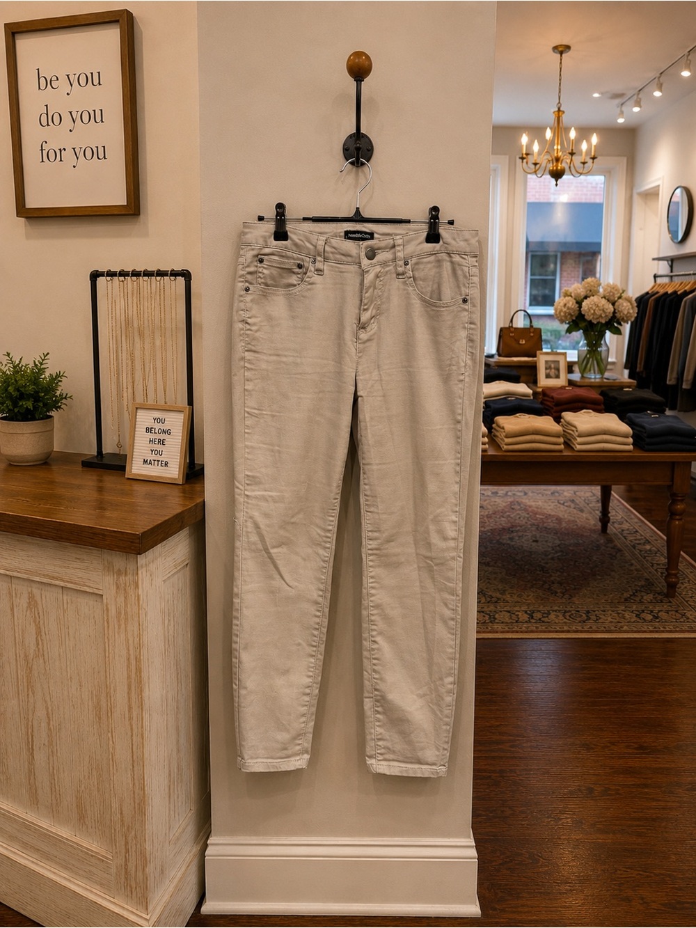 Needle & Cloth Cream Skinny Ankle Jeans Size 6P Petite Stretch Pants